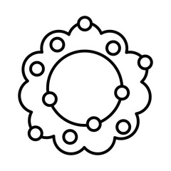 happy merry christmas wreath crown line style icon vector illustration design