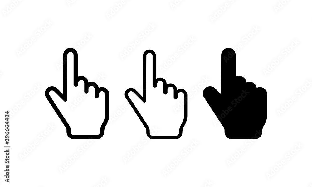 Poster hand mouse cursor icon set. computer pointer sign. vector eps 10. isolated on white background