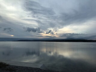 sunset over the lake