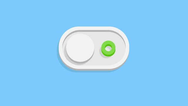 Toggle on off animation. Creative cartoon concept of day and night, good and bad, yes or no etc. Switch button to toggle different states.