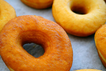 Fresh baked donuts with cinnamon sugar