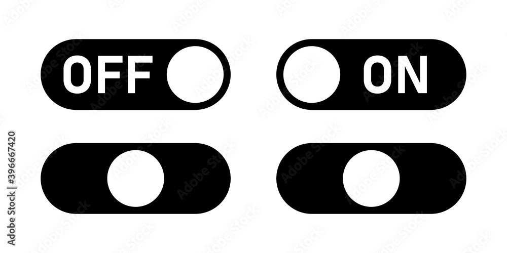 Poster on off switch button icon set. vector image.