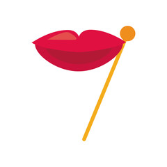party lips flat style icon