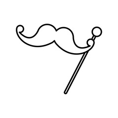 mustache party accessory line style icon