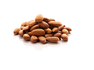 almonds on a white background