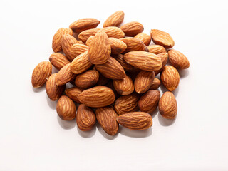 almonds on a white background