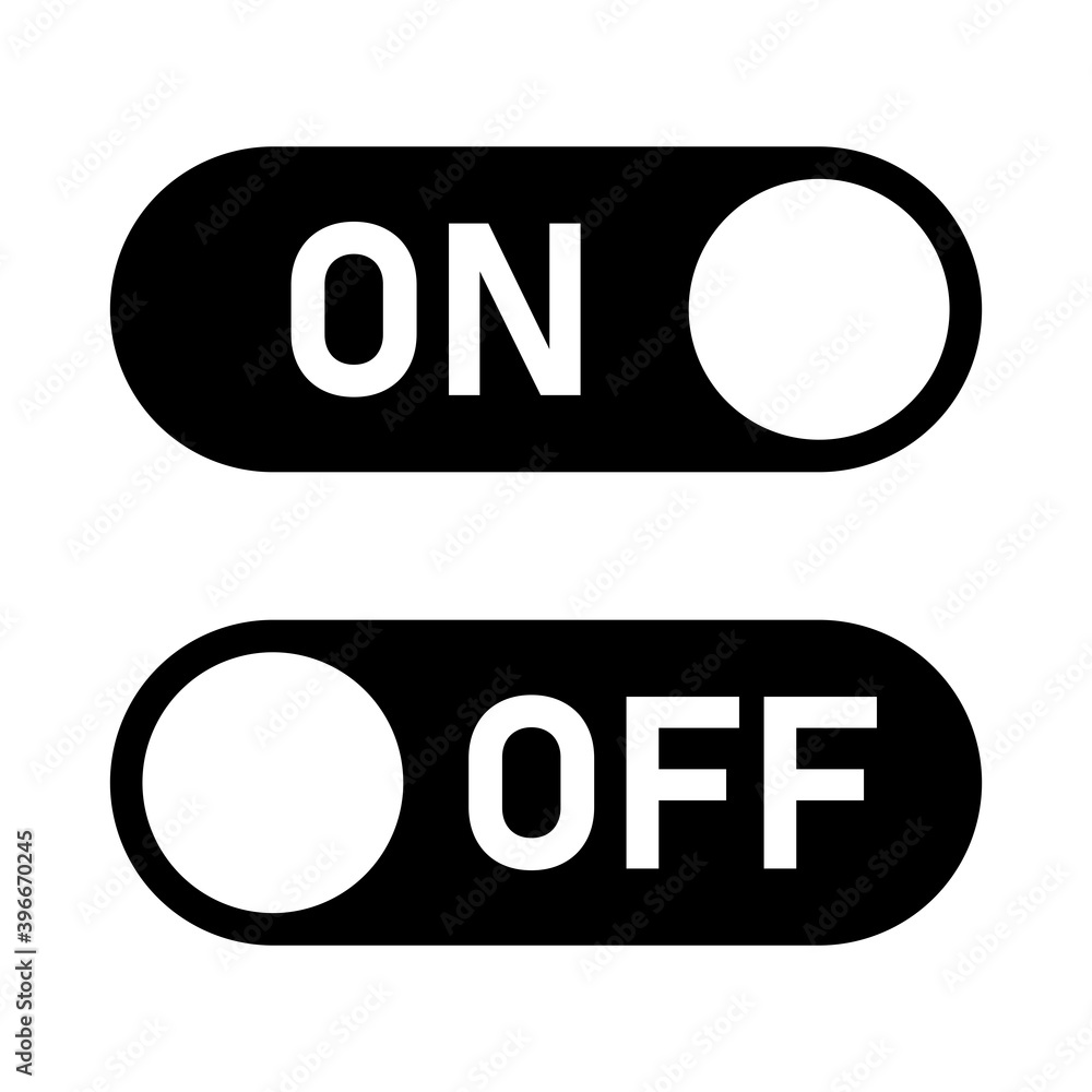 Poster on off switch button icon set. vector image.