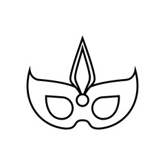 party mask with feather line style icon