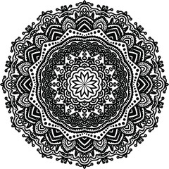 Hand-drawn coloring mandala. Coloring book page. Cloth design element, yoga logo, henna, tattoo.