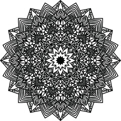 Hand-drawn coloring mandala. Coloring book page. Cloth design element, yoga logo, henna, tattoo.