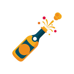 champagne bottle flat style icon