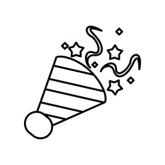 cornet party with confetti line style icon