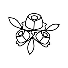 roses flowers bouquet line style icon