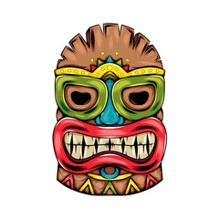 The the tiki island traditional mask with the big smile of the mask for the party