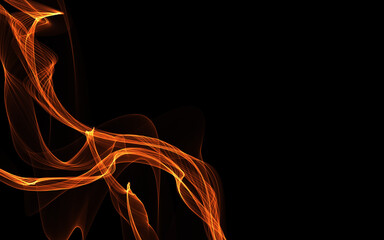 Dark abstract background with a glowing abstract waves