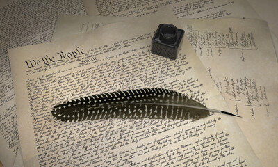 United States Constitution and Feather Pen