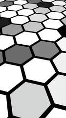 Tapeten Honeycomb gray colored. Perspective view on polygon look like honeycomb. Isometric geometry. 3D illustration © Plastic man