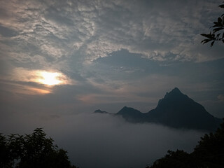 sunset in the mountains