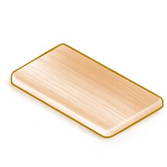 The digital painting of blank brown wooden board household isometric icon raster illustration on white background.