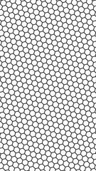 Black honeycomb on a white background. Perspective view on polygon look like honeycomb. Isometric geometry. Vertical image orientation. 3D illustration