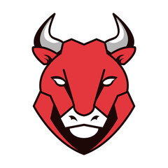 bull front head animal emblem icon