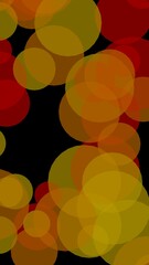 Multicolored translucent circles on a dark background. 3D illustration