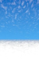 Obraz premium Blue sky background with white clouds. Cumulus white clouds in the clear blue sky in the morning. 3D illustration
