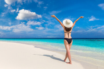 Woman at tropical beach