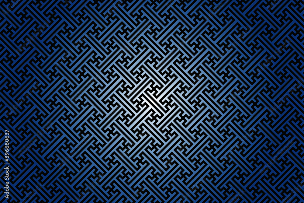 Poster vector background - abstract geometric pattern on blue gradient background
