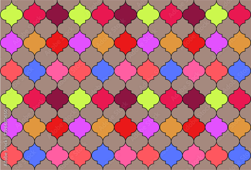 Poster vector background - multicolored pattern in moroccan style