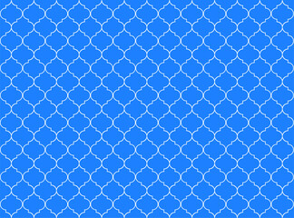 Fototapeta na wymiar Vector background - Moroccan pattern in white on a blue background
