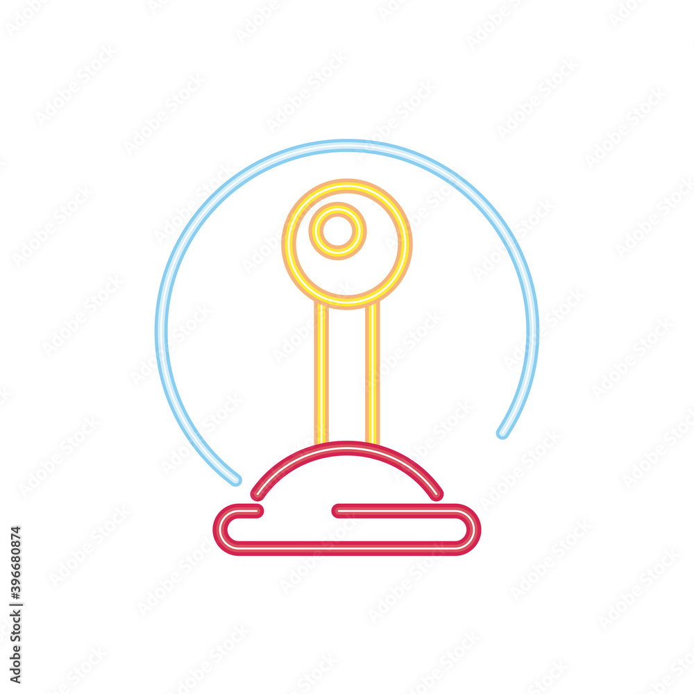 Canvas Prints video game joystick neon style icon