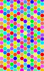 Honeycomb many color, multicolored. Isometric geometry. 3D illustration