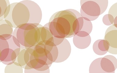 Multicolored translucent circles on a white background. Yellow tones. 3D illustration