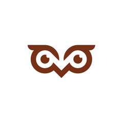Owl Eyes Vision vector logo template