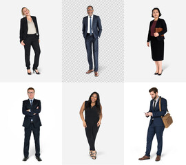 Diverse business people characters set
