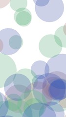 Multicolored translucent circles on a white background. 3D illustration