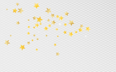 Fototapeta premium Golden Decoration Stars Vector Transparent 