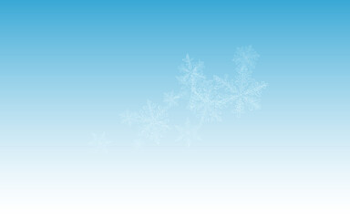 Gray Snowfall Vector Blue Background. Xmas 