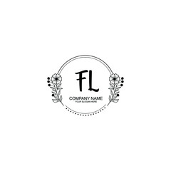 Initial FL Handwriting, Wedding Monogram Logo Design, Modern Minimalistic and Floral templates for Invitation cards