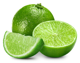 Lime slice isolated on white background