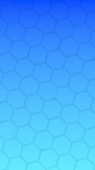Translucent honeycomb on a gradient blue sky background. Perspective view on polygon look like honeycomb. Isometric geometry. 3D illustration