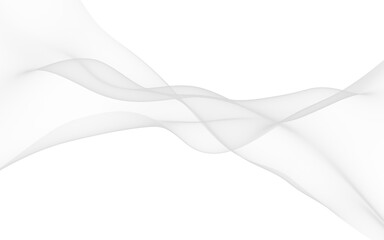 White abstract background. Fluttering white scarf. Waving on wind white fabric. 3D illustration