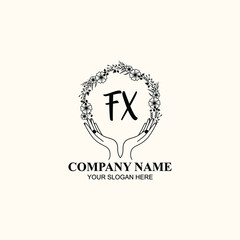 Initial FX Handwriting, Wedding Monogram Logo Design, Modern Minimalistic and Floral templates for Invitation cards