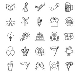 Fototapeta premium bundle of twenty five party set icons