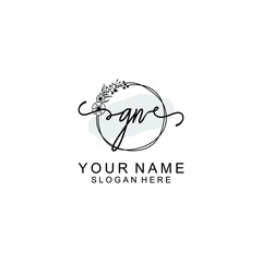 Initial GN Handwriting, Wedding Monogram Logo Design, Modern Minimalistic and Floral templates for Invitation cards