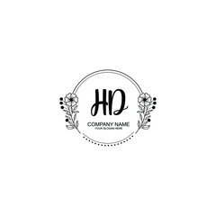 Initial HD Handwriting, Wedding Monogram Logo Design, Modern Minimalistic and Floral templates for Invitation cards