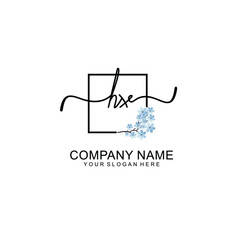 Initial HX Handwriting, Wedding Monogram Logo Design, Modern Minimalistic and Floral templates for Invitation cards