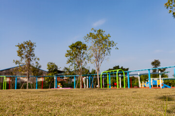 Children's playground Under the blue sky.  A park for youth.