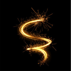 Shiny spiral with magic dust particles vector effect.